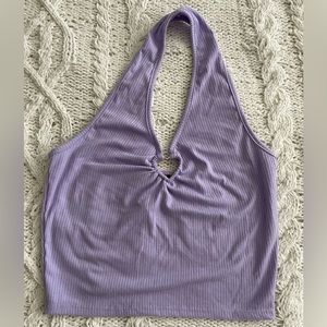 Purple halter crop top